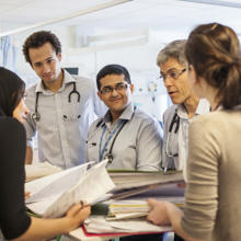 Doctors in group discussion
