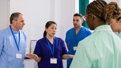 Doctors in hospital talking