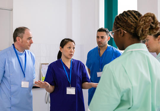 Doctors in hospital talking