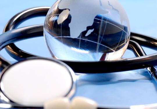 Globe With Stethoscope Crop