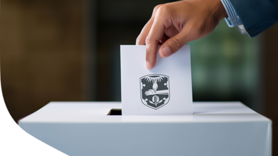 Elections voting image with curve